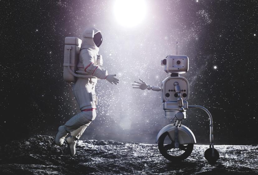 Who Should Be the Main Characters in the Space Exploration Narrative: Robots or Humans?