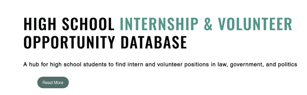 Database To Find High School Internships