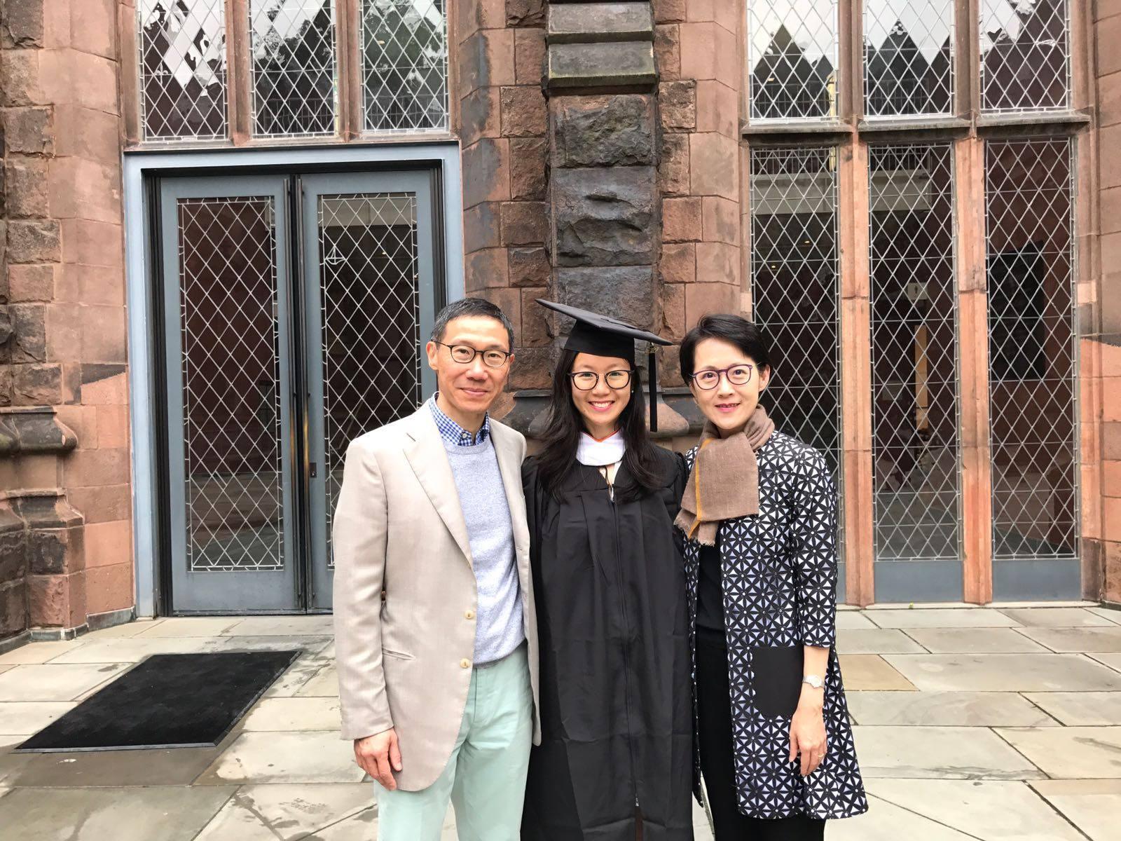 Jin Yun Chow with her family at Princeton University