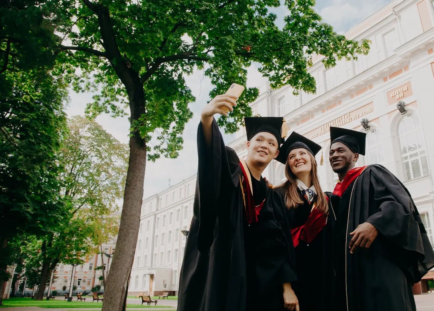 Fresh graduates taking a selfie