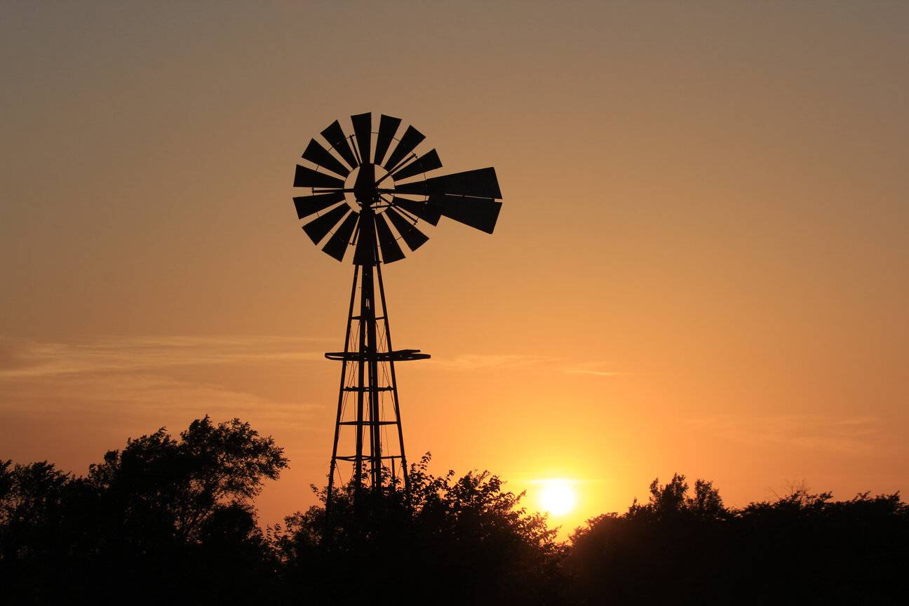 Outdoor sunset image of windmill passion project