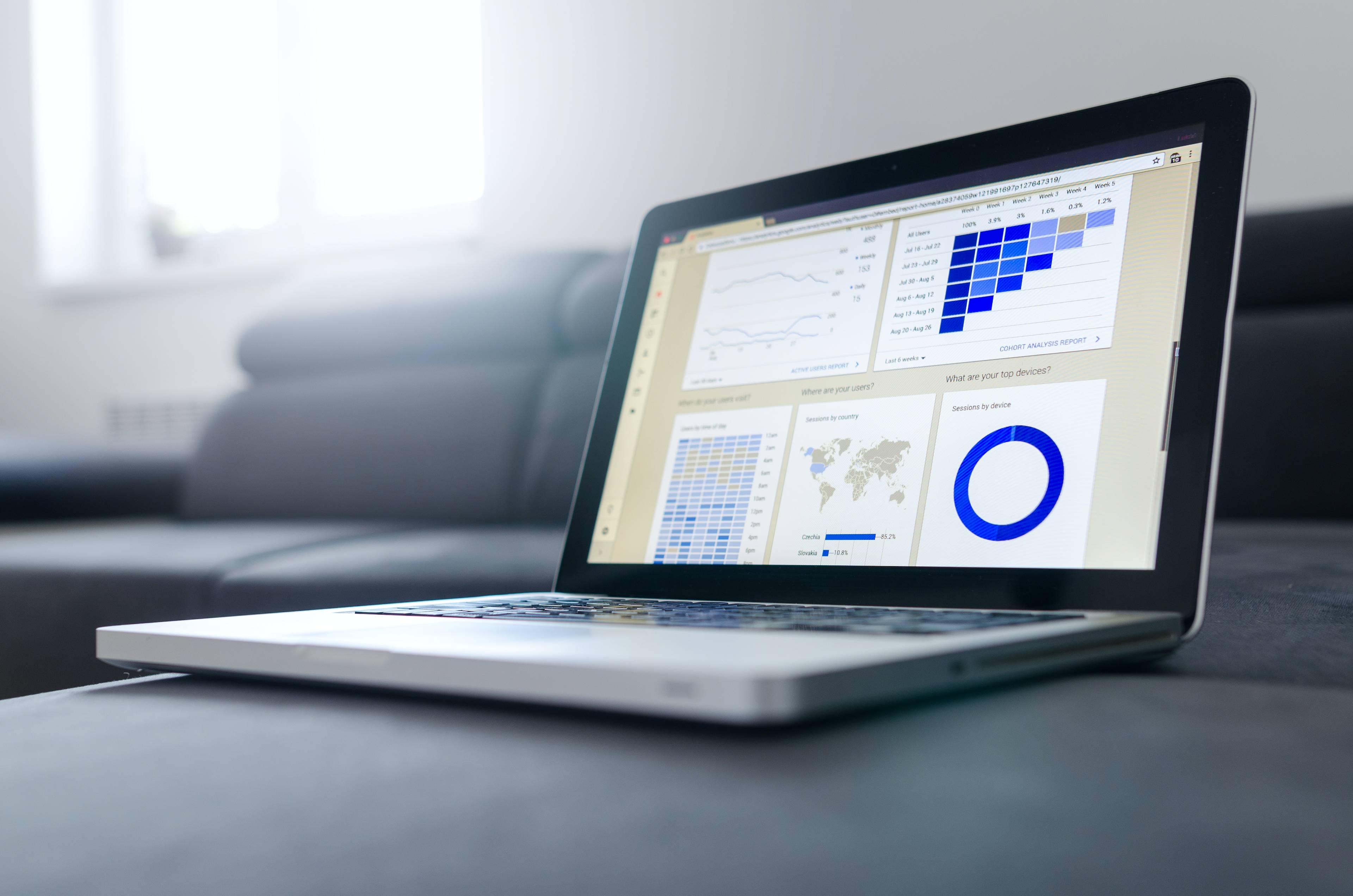 data science project on a laptop