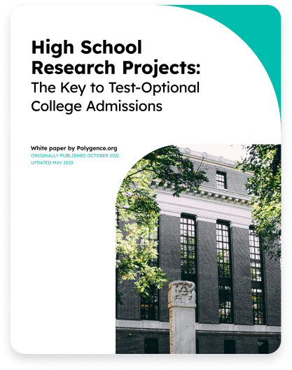 Cover of the 'High School Research Projects - The Key to Test-Optional College Admissions' white paper publication