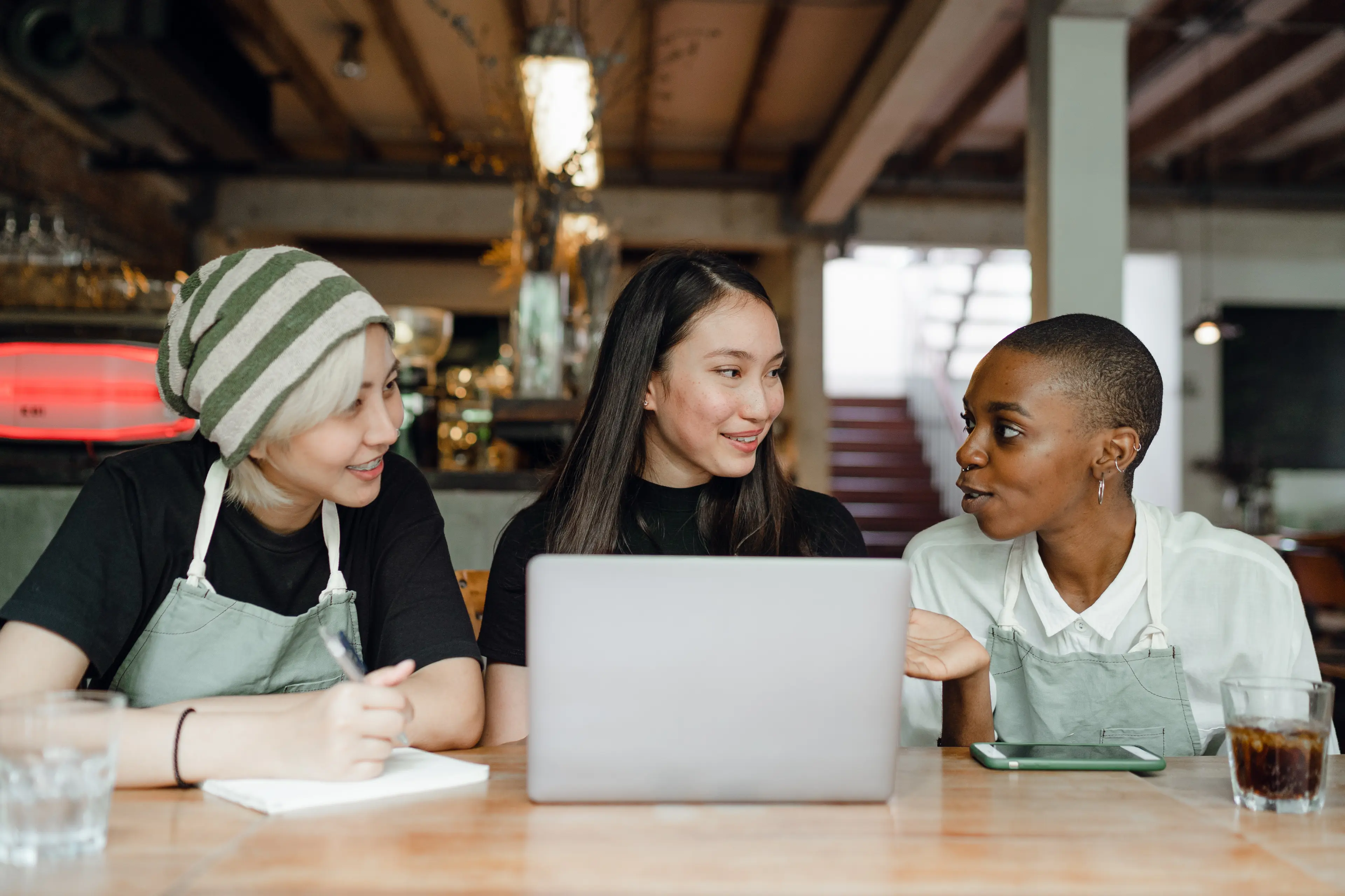 3 happy students eager to apply by the priority deadline