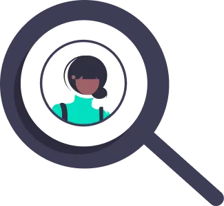 Student profile under magnifying glass