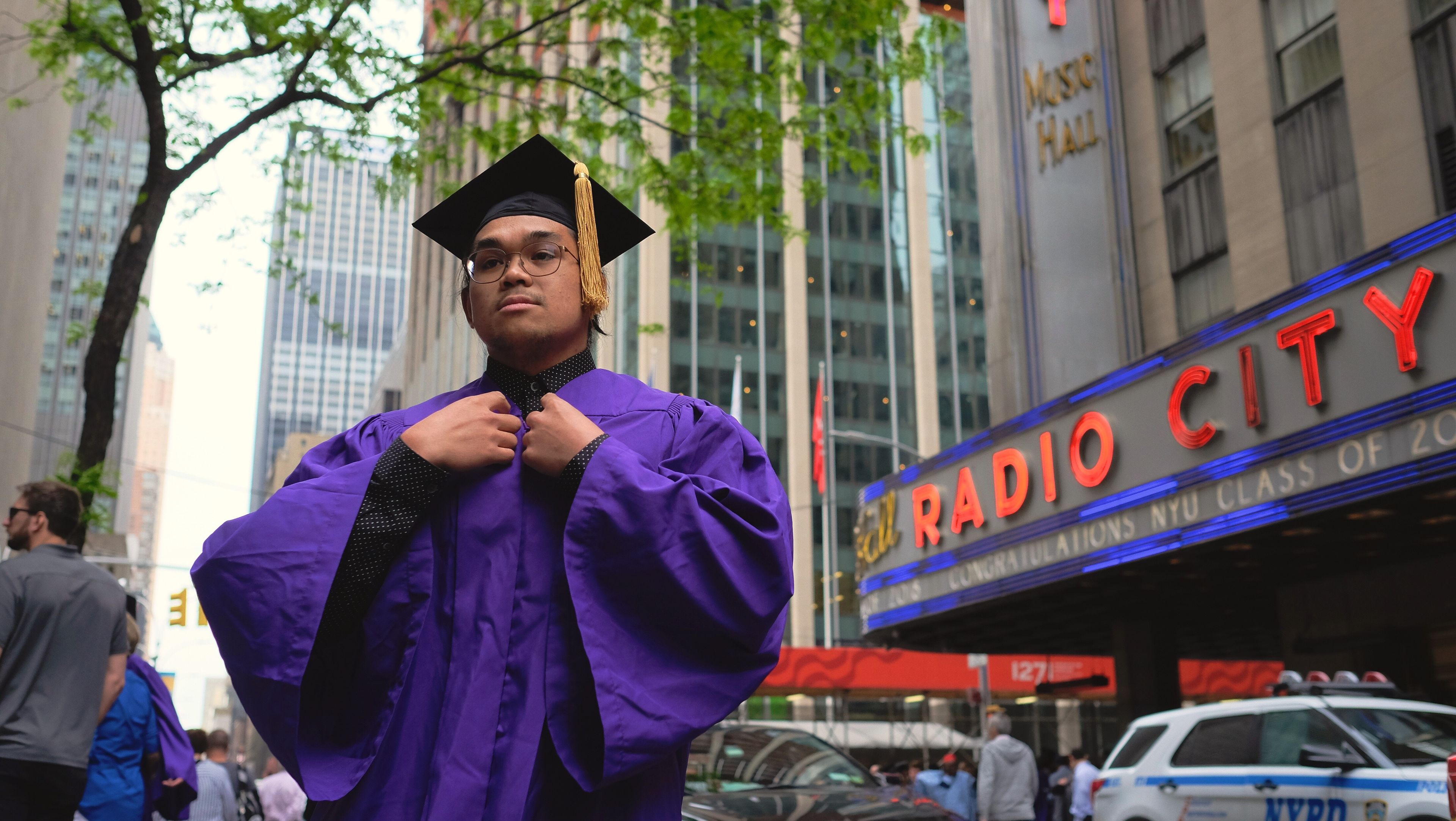 student who just conducted research graduating in new york city