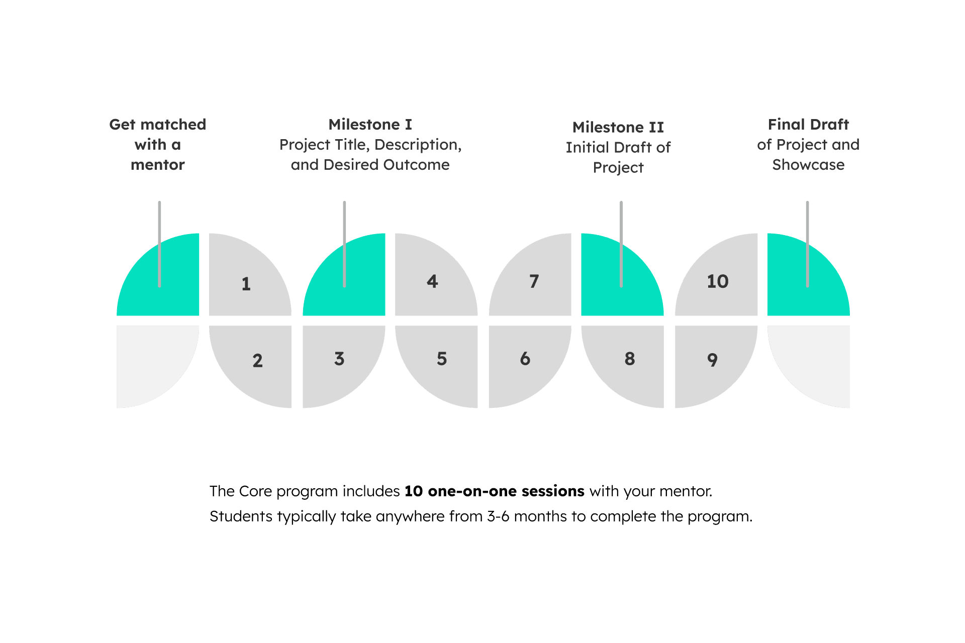 infographic describing how the Polygence project works and key milestones