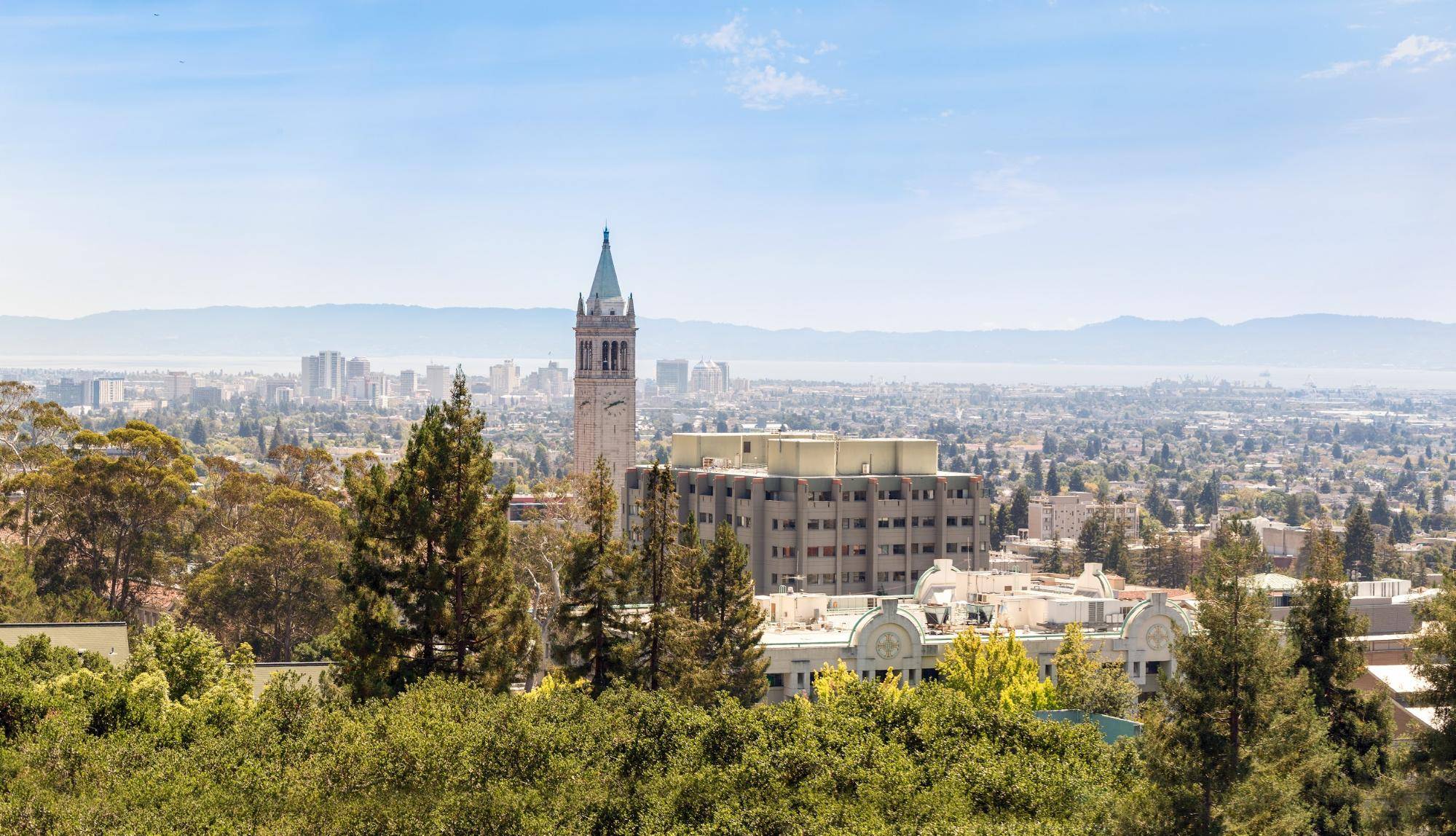 uc berkeley clocktower with background