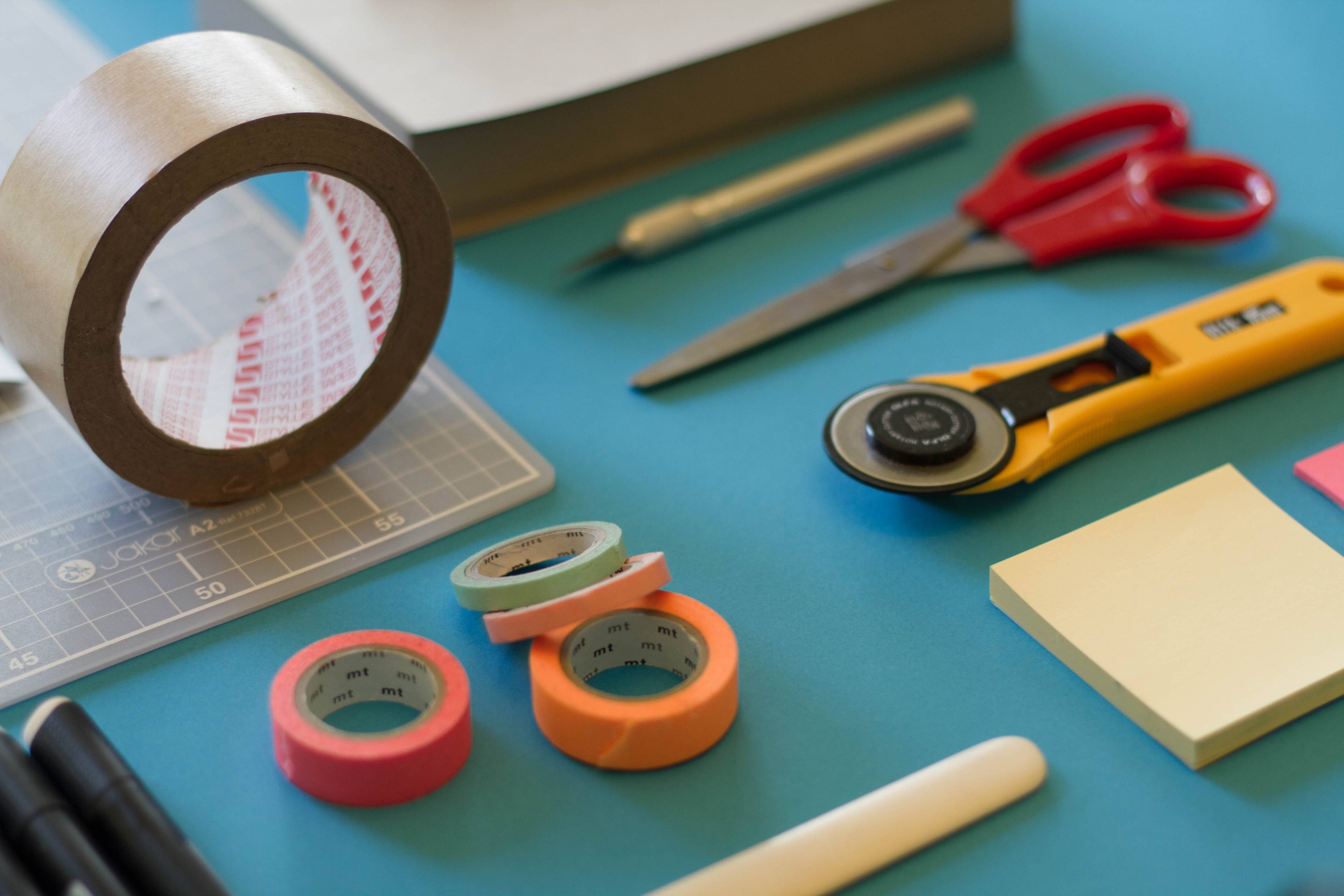 tools on a blue table