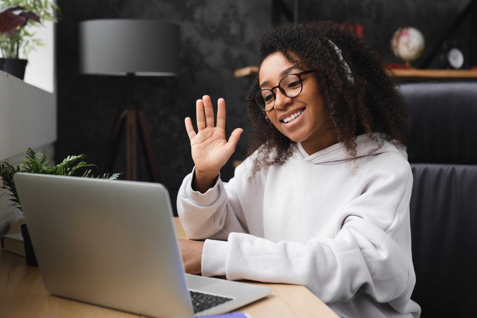 Smiling Female Student in a Polygence session