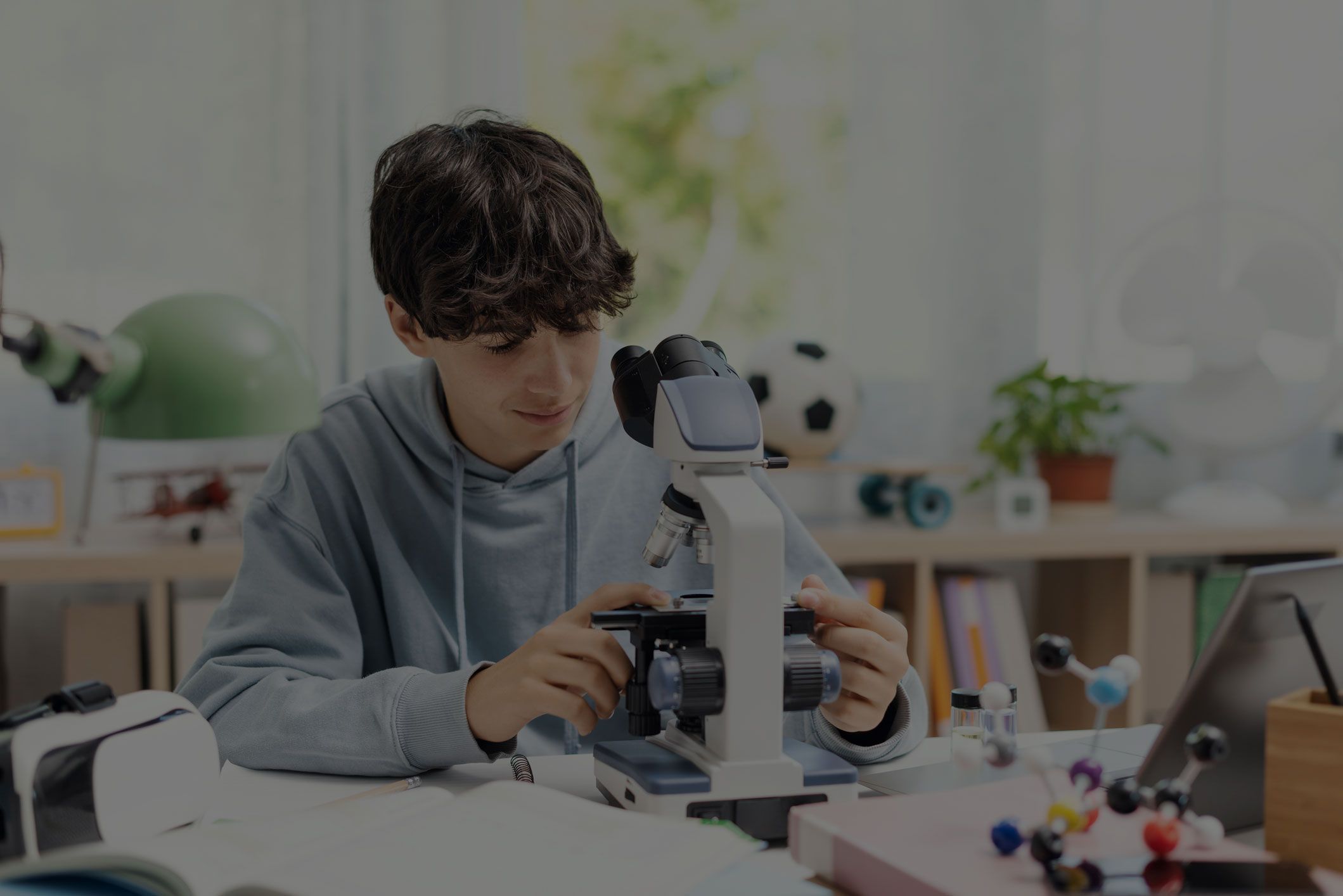 Student conducting biology research